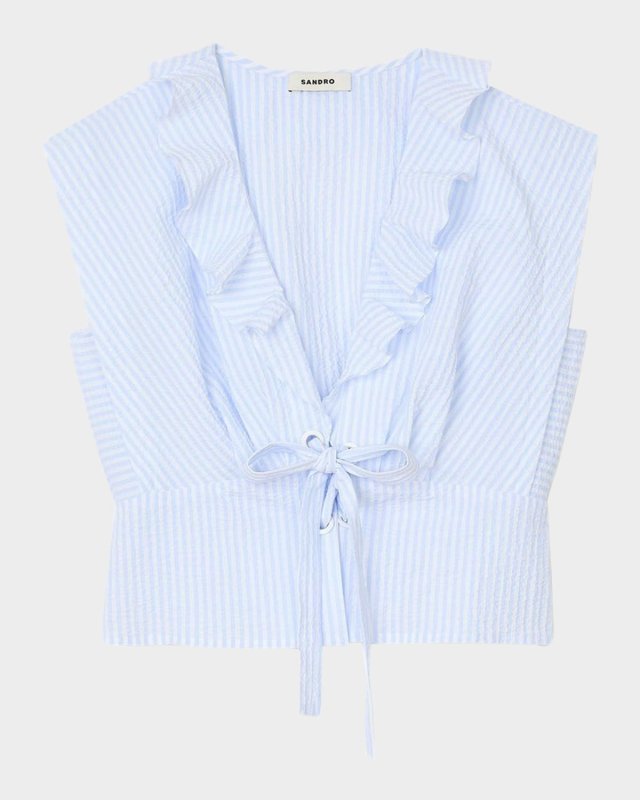 Noor Striped Seersucker Top